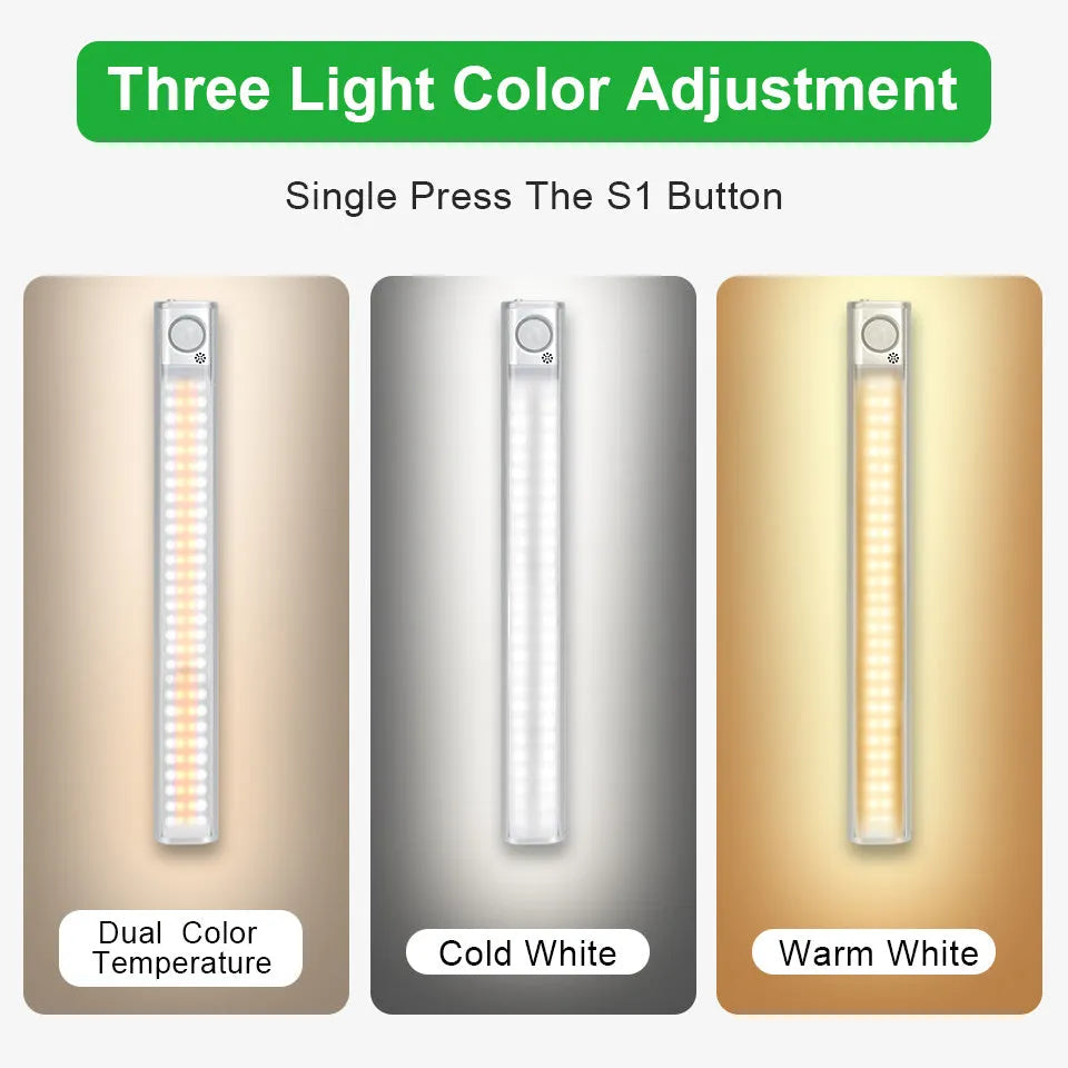European style aluminium alloy USB rechargeable cabinet light with motion sensor.