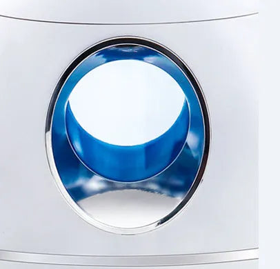 Small round white USB aromatherapy humidifier with 800ml tank showing dimensions 161x104x205mm
