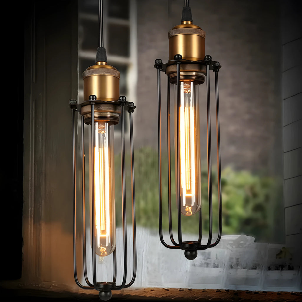 Nordic retro industrial gladiator chandelier with iron construction and brown fishing line design