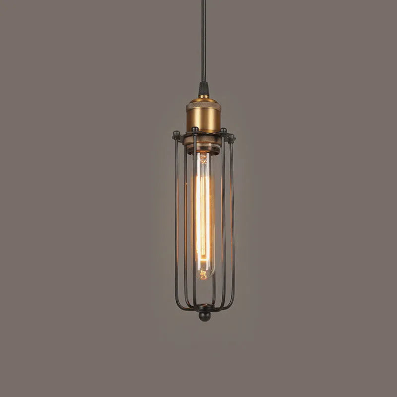 Nordic retro industrial gladiator chandelier with iron construction and brown fishing line design