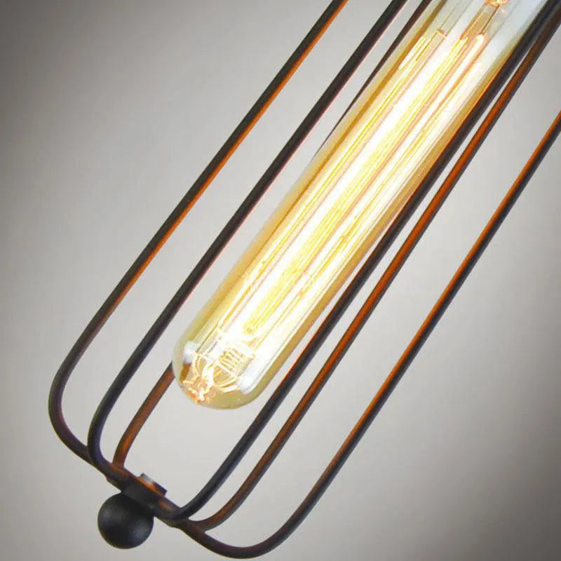 Nordic retro industrial gladiator chandelier with iron construction and brown fishing line design