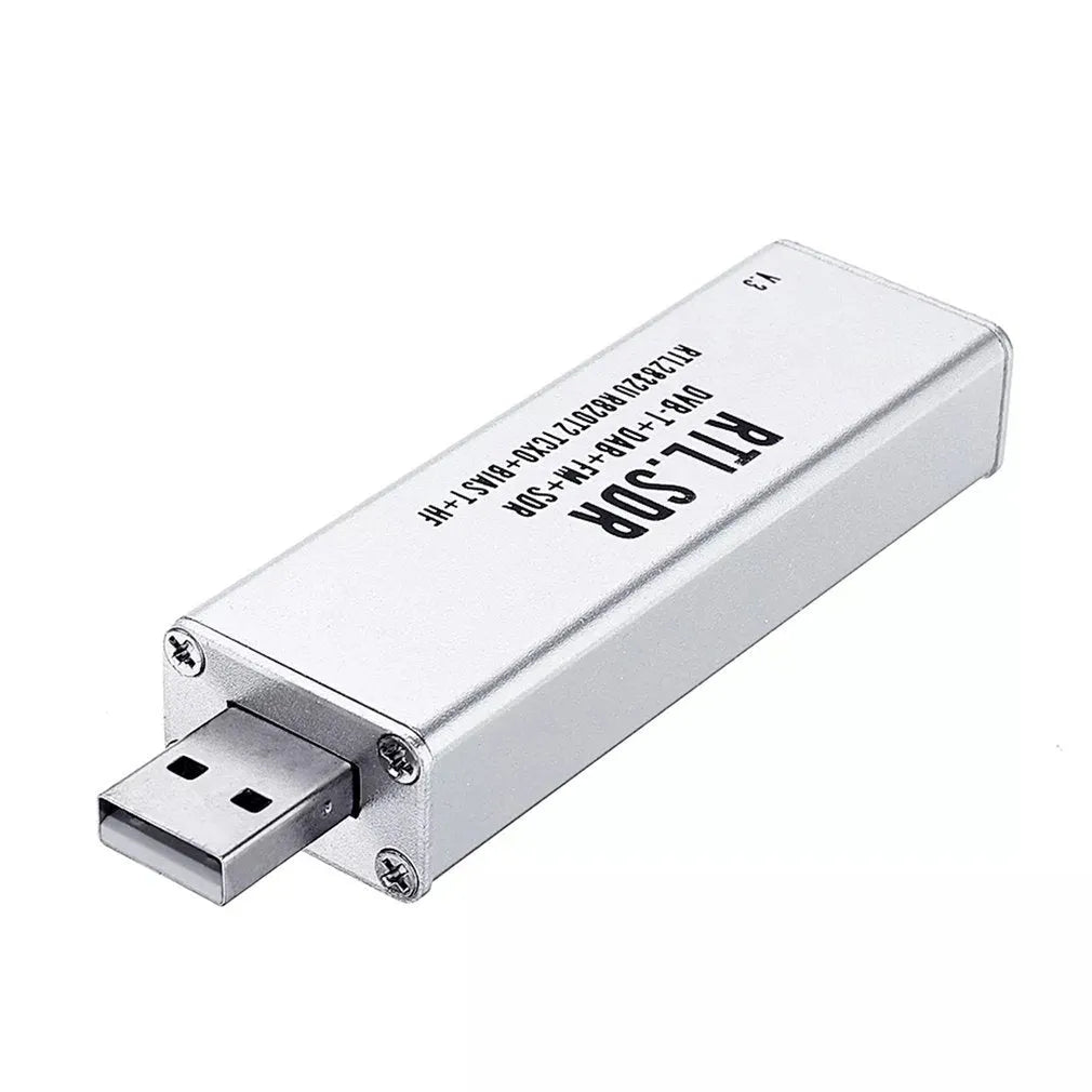 Black metal A300U all-band software defined radio receiver with gold SMA connector.