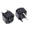 Square white or black UK to international power plug adapter with five output sockets