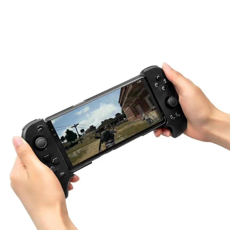 Cytec wireless Bluetooth telescopic game handle in black showing extended position for phone gaming