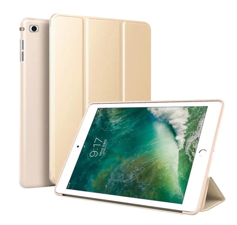 Black TPU clamshell case with built-in silicone stand for a 9.7-inch iPad Air 2 tablet.