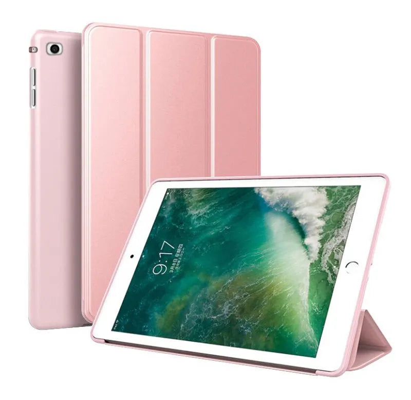 Black TPU clamshell case with built-in silicone stand for a 9.7-inch iPad Air 2 tablet.