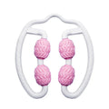 Purple and pink silicone annular leg massage roller for muscle recovery fitness equipment