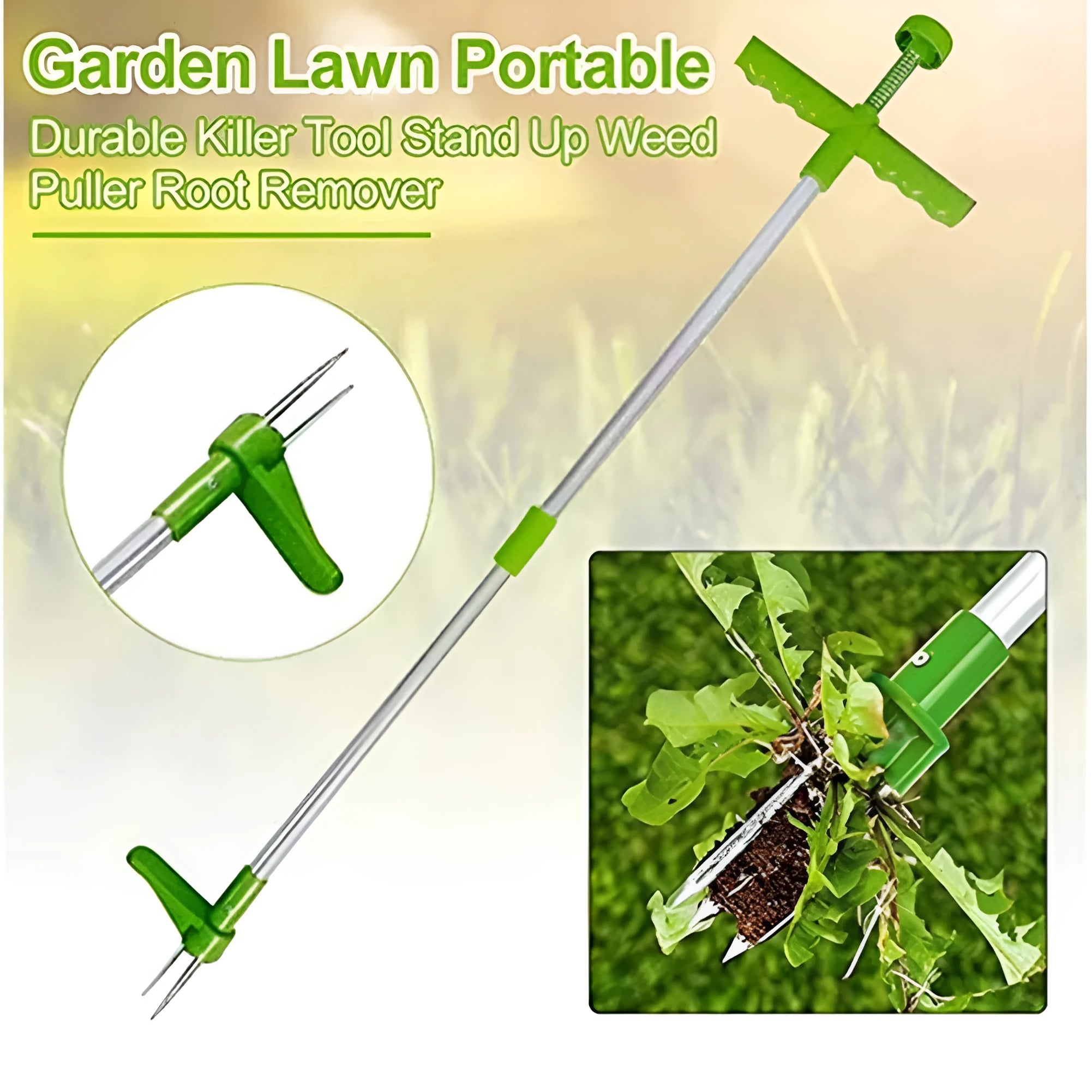 Aluminium tube manual garden weeding and digging tool measuring 50cm length
