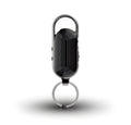 Black portable voice recorder with zinc alloy shell, USB port, and recording controls