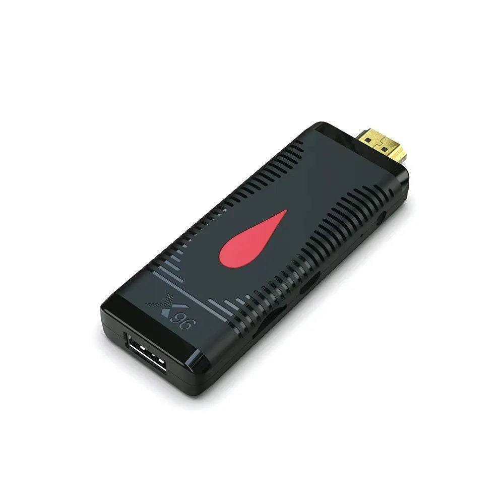 Android TV set-top box mini PC dongle with Allwinner H313 processor and remote control