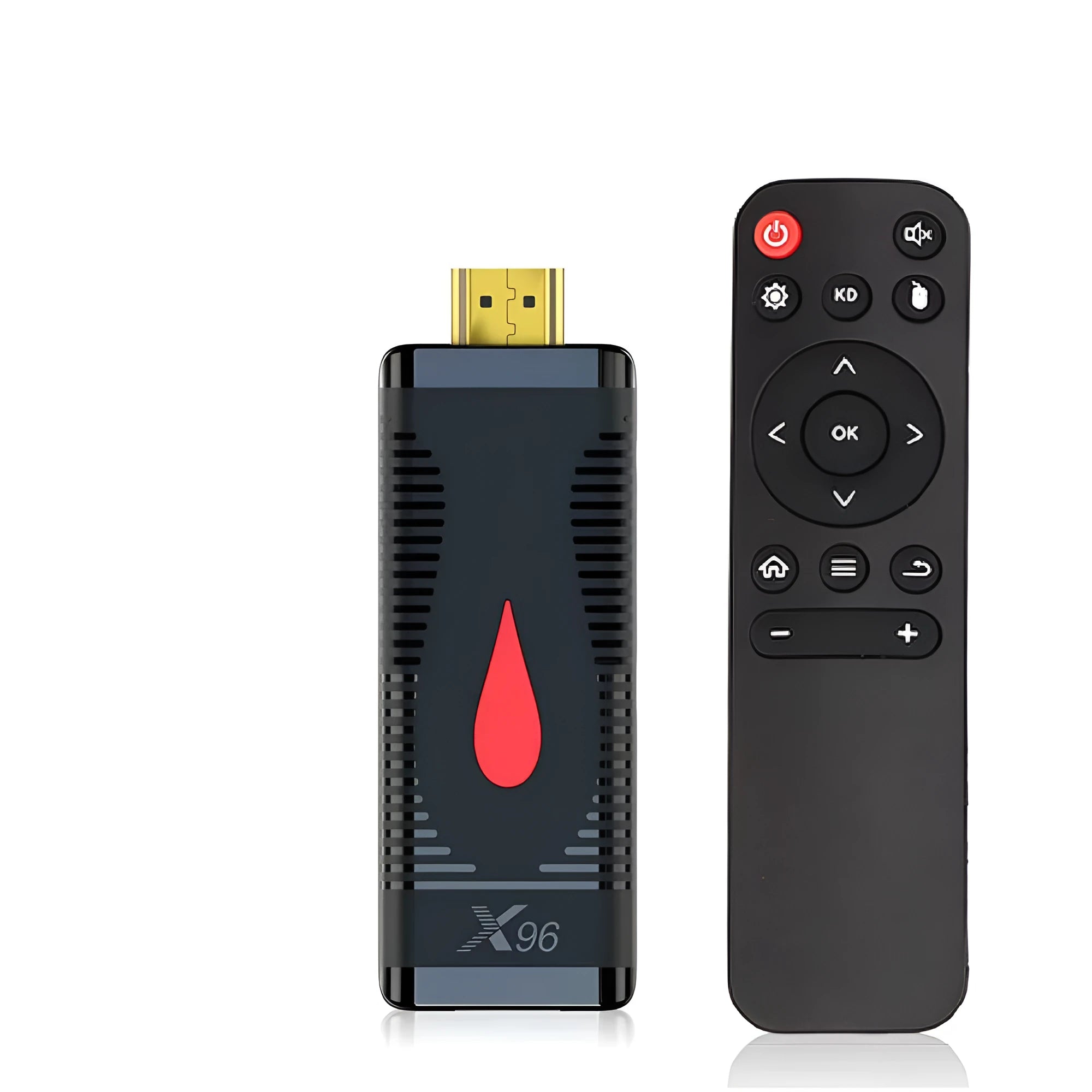 Android TV set-top box mini PC dongle with Allwinner H313 processor and remote control