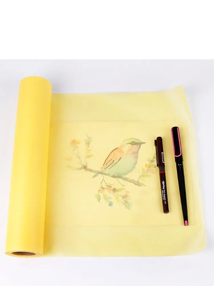 Aikale sketch scroll paper roll in white or yellow, showing three size options for drawing and copying.
