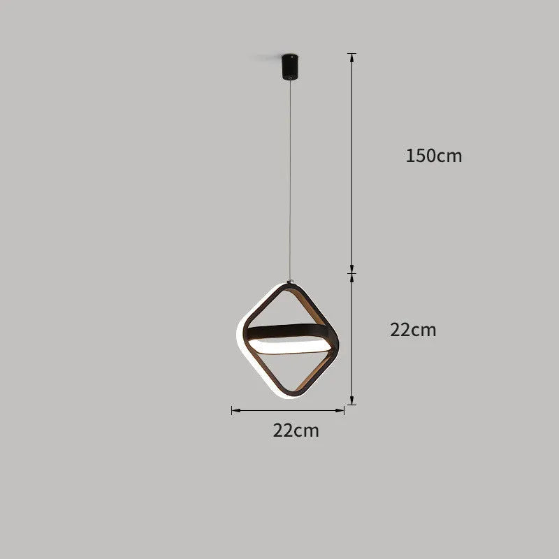 Modern minimalist table lamp in geometric shape with remote control