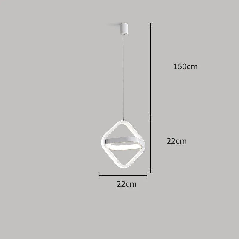 Modern minimalist table lamp in geometric shape with remote control