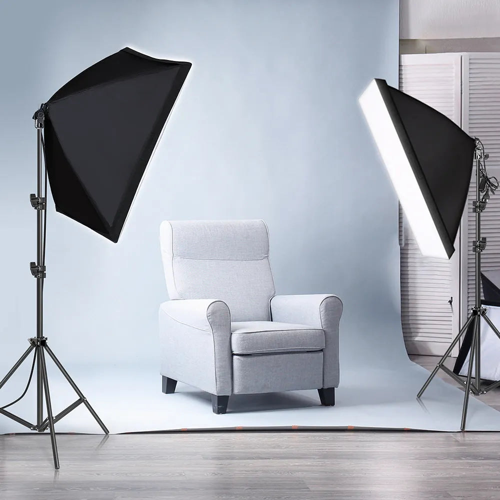 LIBEN 50x70cm photography softbox studio lighting kit with adjustable 2-metre stand