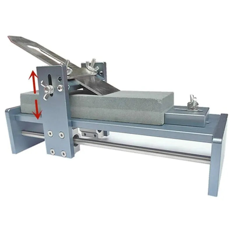 Fixed angle sharpener tool for woodworking with adjustable gantry and aluminium alloy construction