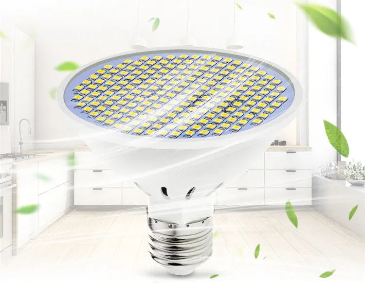 E27 screw base LED lamp cup bulb showing warm white and cool white light options