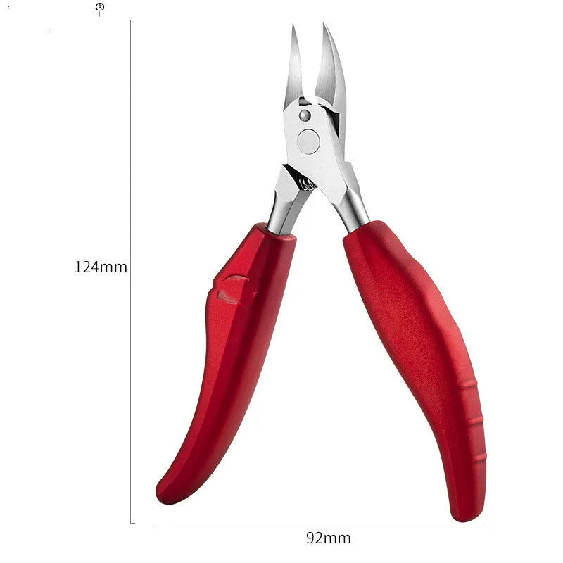 Stainless steel nail clippers with coloured ABS handles and matching dead skin scissors