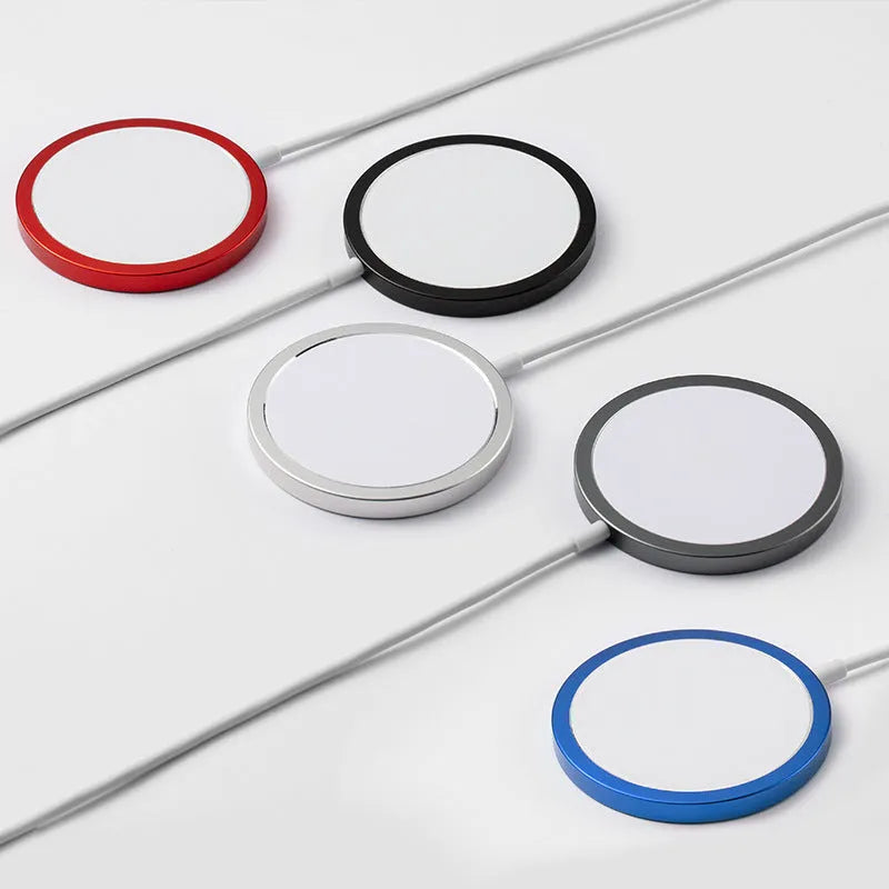 Metal Magsafe magnetic wireless charger compatible with iPhone 12 and iPhone 13 in four colour options