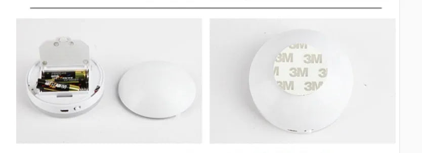 Wireless motion sensor LED light for automatic nighttime illumination in hallways and cabinets