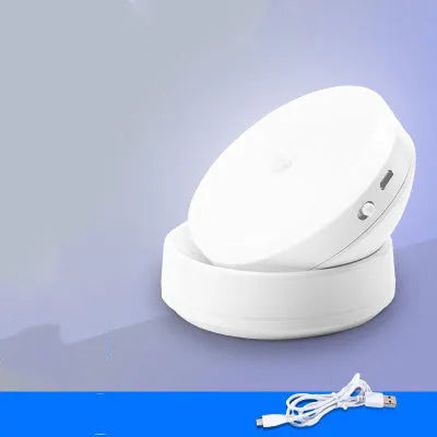 Wireless motion sensor LED light for automatic nighttime illumination in hallways and cabinets