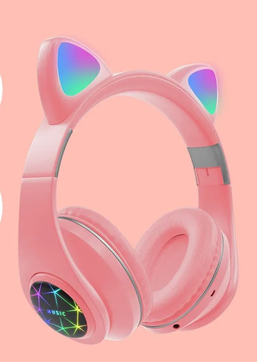 Cat ear Bluetooth wireless headset in multiple colours with head-mounted design