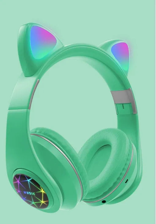 Cat ear Bluetooth wireless headset in multiple colours with head-mounted design