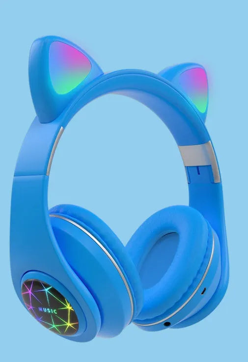 Cat ear Bluetooth wireless headset in multiple colours with head-mounted design
