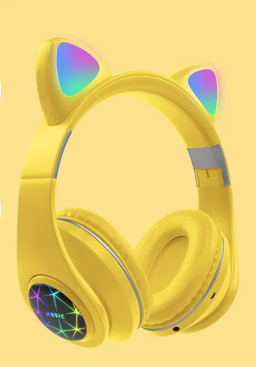 Cat ear Bluetooth wireless headset in multiple colours with head-mounted design