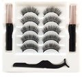 Magnetic eyeliner and false eyelash set with 5 pairs of handmade mink lashes in box