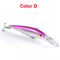 10 colour style hard minnow fishing lures with 3D eyes and laser finish, 11cm, 10g