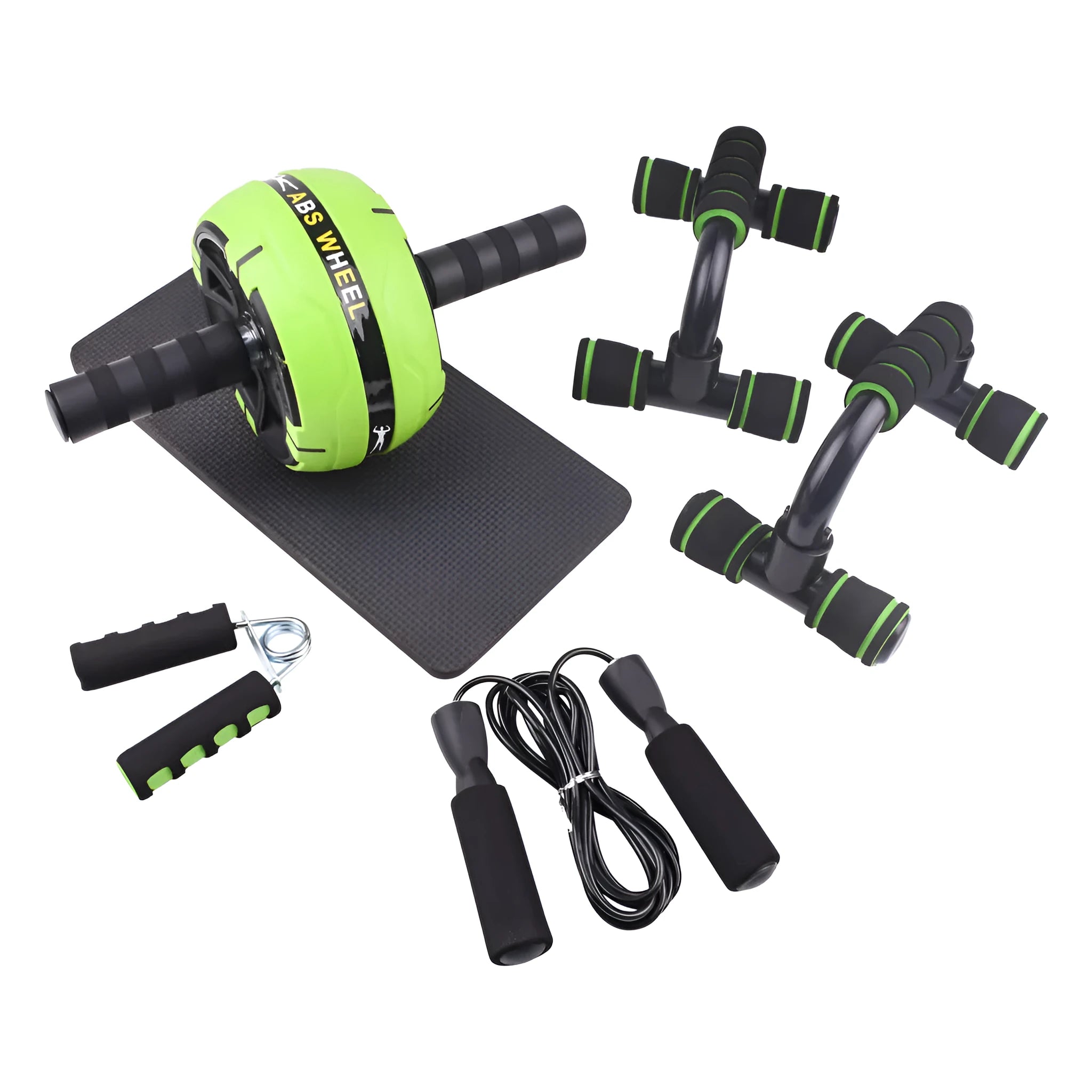 Resistance bands push-up bar abdominal fitness set in choice of black, blue, green or red colour
