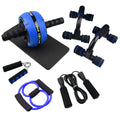 Resistance bands push-up bar abdominal fitness set in choice of black, blue, green or red colour