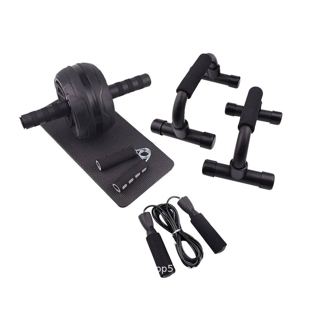 Resistance bands push-up bar abdominal fitness set in choice of black, blue, green or red colour