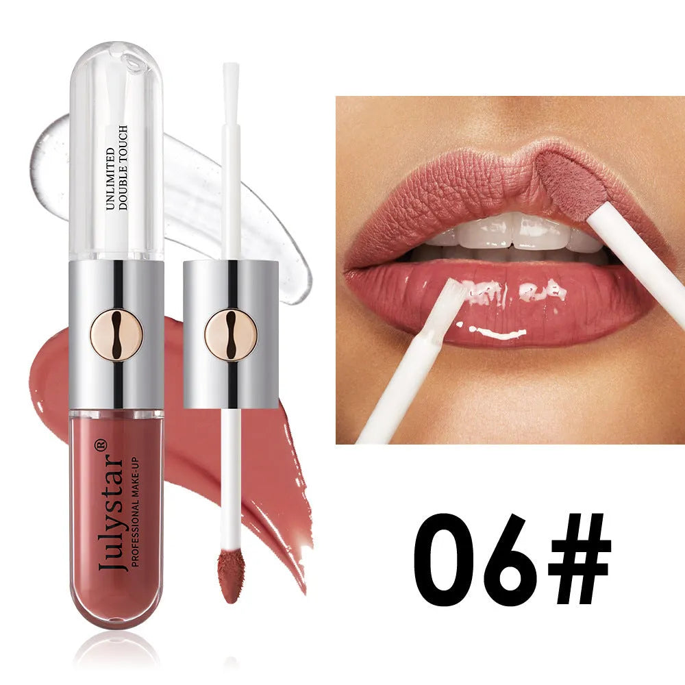 Women's lasting lip gloss tube in 6ml size with colour options 01Style to 09Style