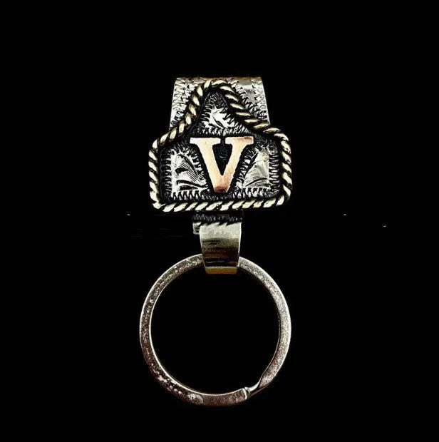 Handmade metal cow tag keychain with belt clip in a choice of 26 colours.