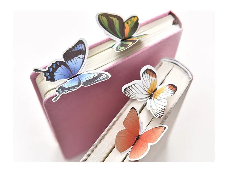 Butterfly design paper bookmark measuring 13.5 by 5.5 cm with Japanese and Korean cute aesthetic