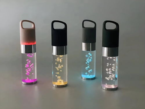 Portable Bluetooth speaker with colourful crystal lighting effects in compact design