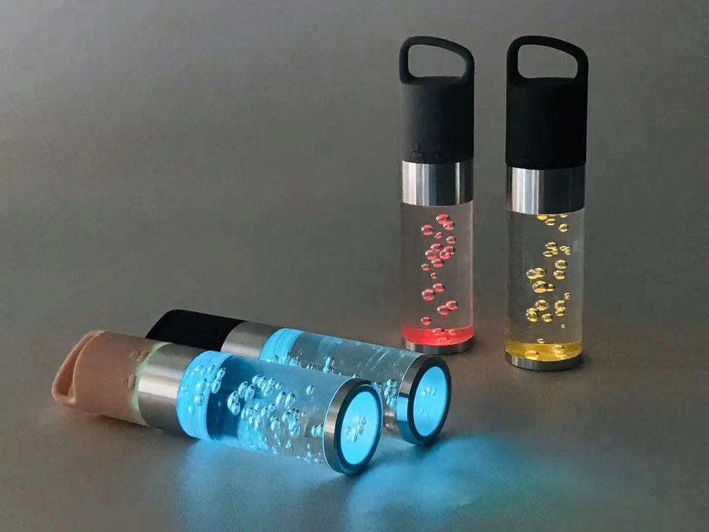 Portable Bluetooth speaker with colourful crystal lighting effects in compact design