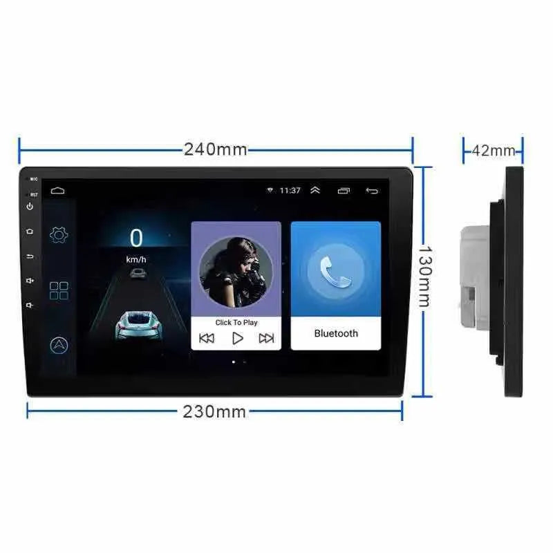 Black rotating screen car GPS navigator with Android system for GM vehicles showing adjustable viewing angle