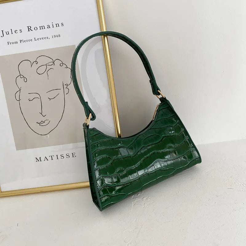 Korean style small square women's shoulder bag in PU material with crossbody strap