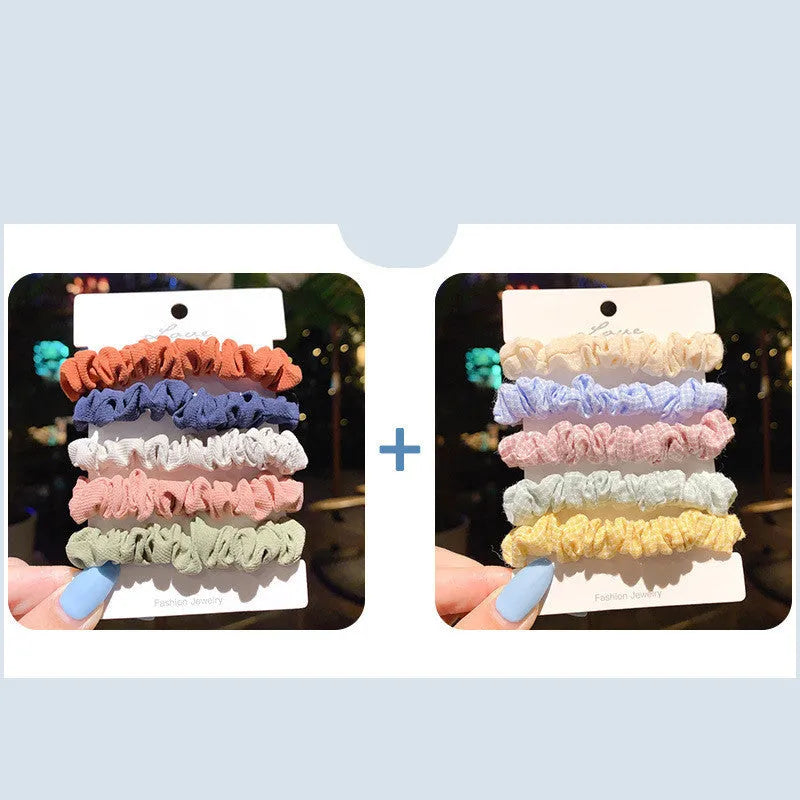 Children's small intestine hair ring and large intestine head rope set in multiple colours