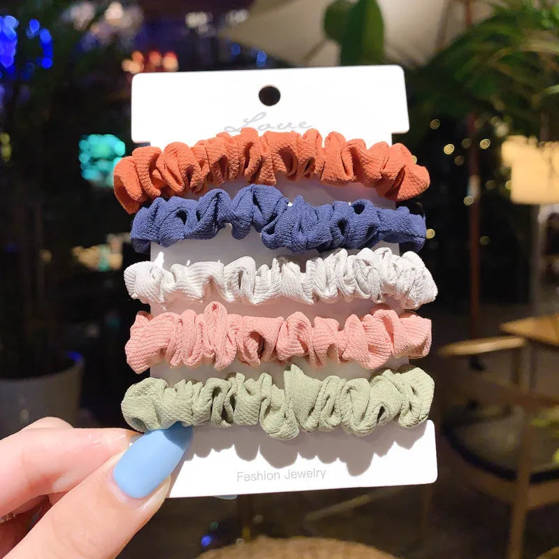 Children's small intestine hair ring and large intestine head rope set in multiple colours