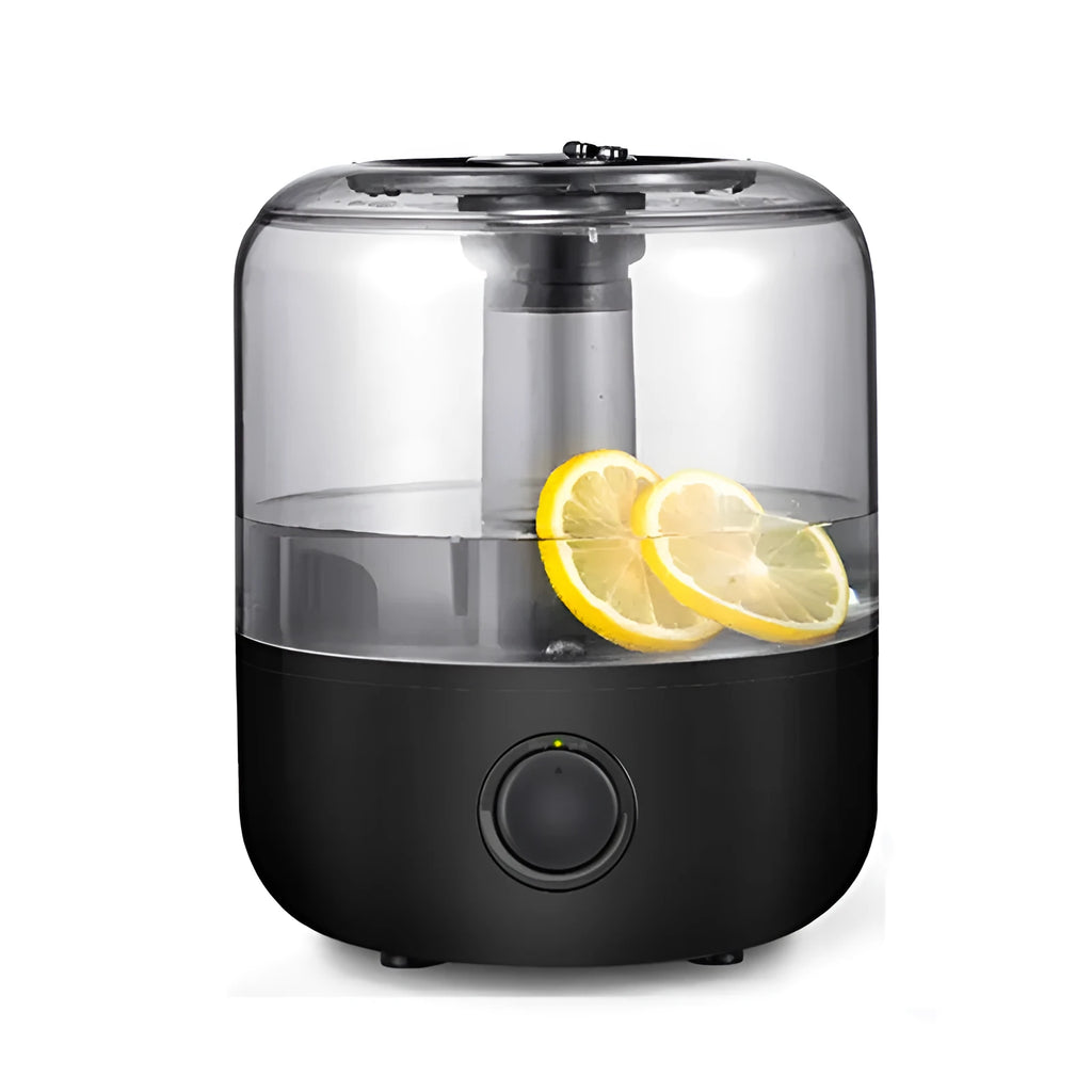 White ultrasonic humidifier with 3 litre tank and mechanical controls for bedroom use