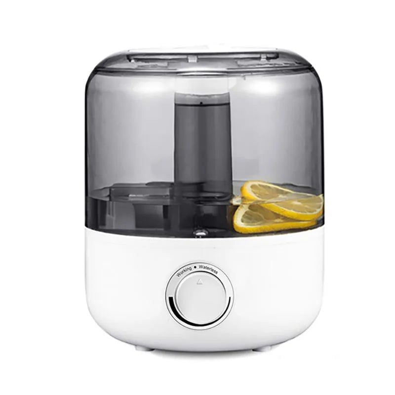 White ultrasonic humidifier with 3 litre tank and mechanical controls for bedroom use