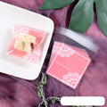Pink self-adhesive plastic packaging bags with UV printing, 7x7cm size