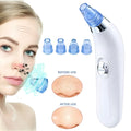 Electric pore blackhead cleaner in pink and white colours with ultrasonic vibration working method for facial skincare