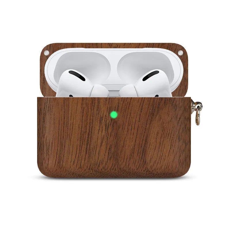 Solid wood Bluetooth earphone sleeve with lanyard in natural wood finishes