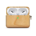 Solid wood Bluetooth earphone sleeve with lanyard in natural wood finishes