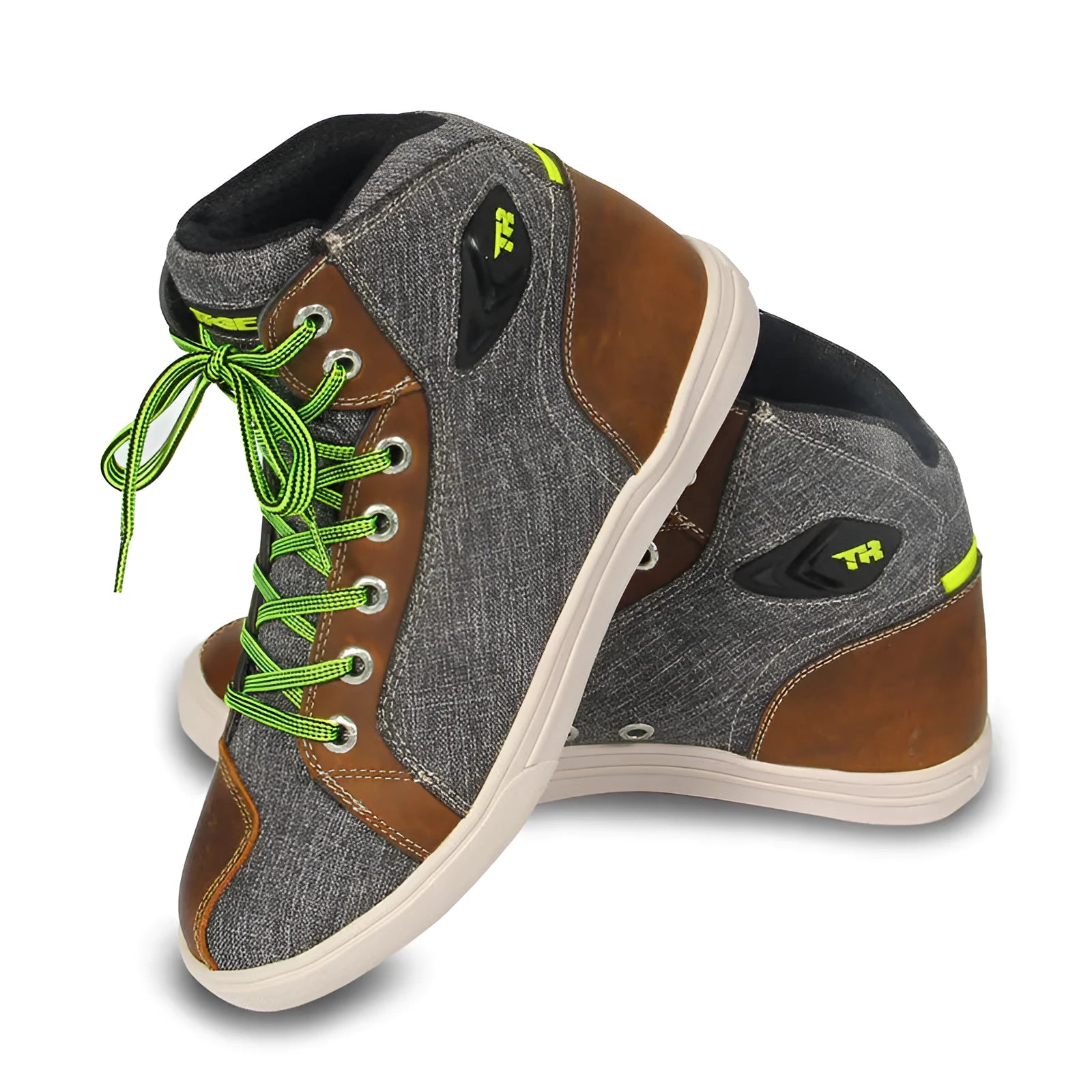 Men's black and grey motorcycle casual short boots for summer riding with breathable anti-fall design.